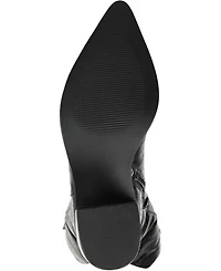 Journee Collection Women's Therese Extra Wide Calf Block Heel Knee High Dress Boots