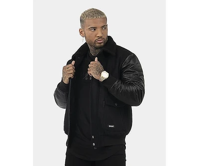 Saint Morta Mens Maverik Faux Sherpa Leather Jacket