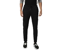 Campus Sutra Men's Black Horizontal Striped Casual Joggers