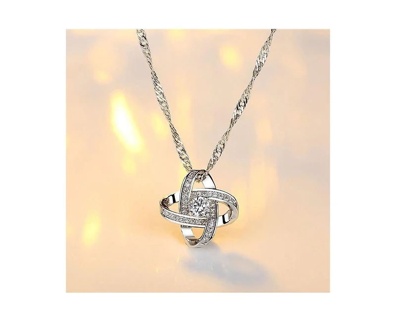 Knot Necklace With Cubic Zirconia Stones