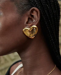 Oma The Label Vintage Heart Statement Stud Earrings
