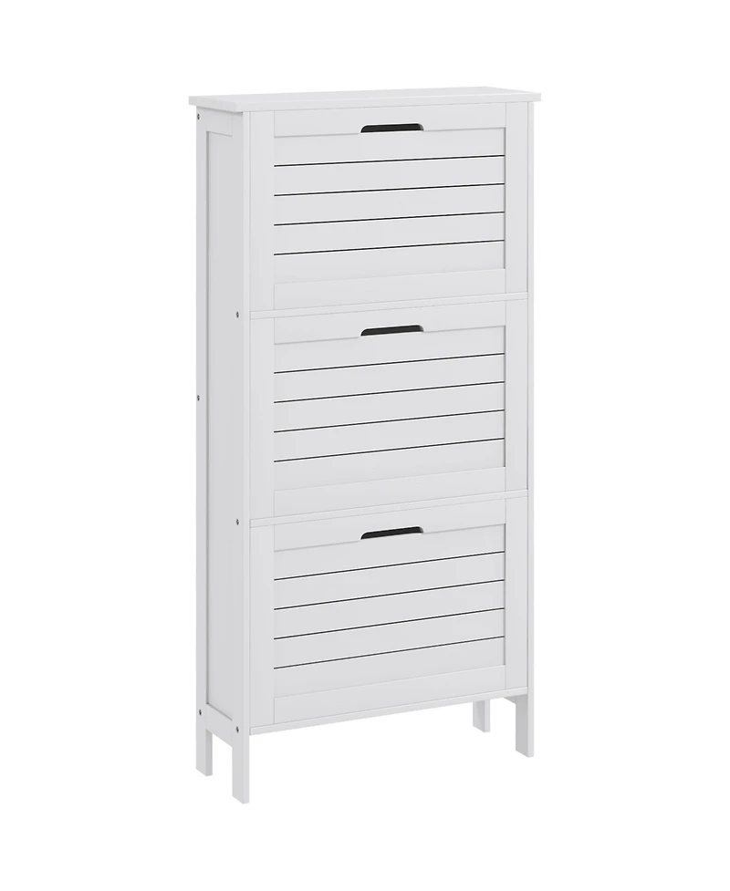 Homcom Modern Shoe Cabinet with 3 Flip Drawers for 6 Pairs,