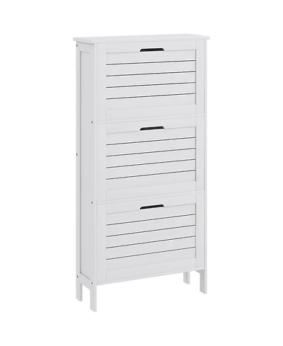 Homcom Modern Shoe Cabinet with 3 Flip Drawers for 6 Pairs,