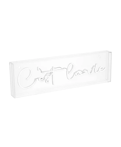Jonathan Y Cest La Vie Contemporary Glam Acrylic Box Usb Operated Led Neon Light