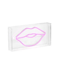 Jonathan Y Lips Contemporary Glam Acrylic Box Usb Operated Led Neon Light