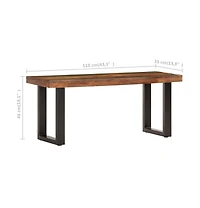 Bench 43.3" Solid Reclaimed Wood and Steel