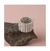 Sohi Women's Silver Bling Strand Band Ring