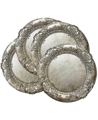 American Atelier Keaton Serveware Embossed Charger Plates Set of 4