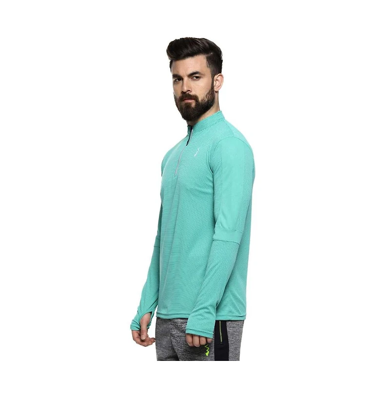 Campus Sutra Men's Mint Green Basic Active wear T-Shirt