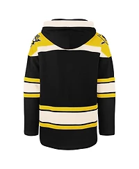 Men's '47 Brand Black Pittsburgh Penguins Big and Tall Superior Lacer Pullover Hoodie