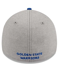 Men's New Era Gray, Royal Golden State Warriors Striped 39THIRTY Flex Hat