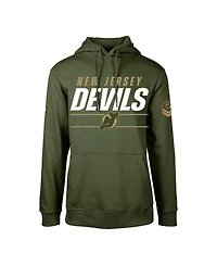 Men's LevelWear Olive New Jersey Devils Podium Fleece Pullover Hoodie