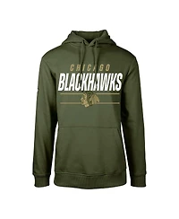 Big Boys LevelWear Olive Chicago Blackhawks Podium Fleece Pullover Hoodie