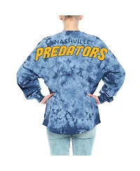 Women's Fanatics Navy Nashville Predators Crystal-Dye Long Sleeve T-shirt