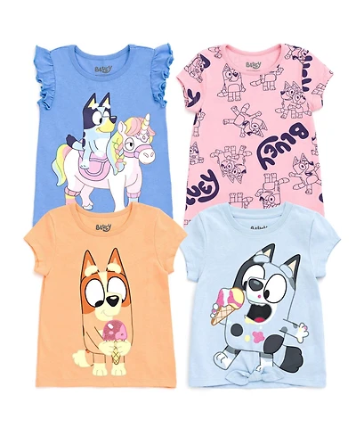 Toddler| Child Bluey Girls 4 Pack T-Shirts