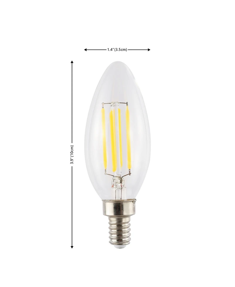 Vintage Like Non-Dimmable C35 4-Watt Led Edison Glass Bulbs with E12 Base (Pack of 6)
