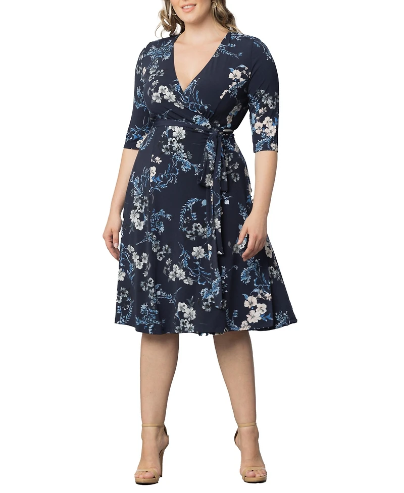 Kiyonna Plus Signature Print Wrap Dress
