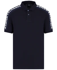 A|X Armani Exchange Men's Cotton Short Sleeve Logo-Trim Polo Shirt