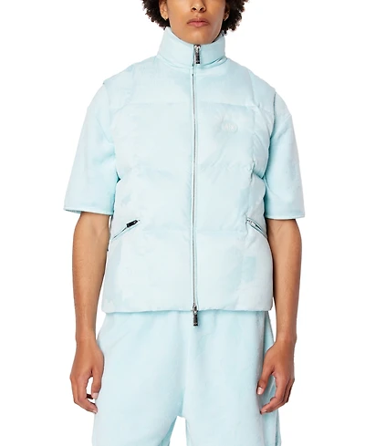 A|X Armani Exchange Men's Camo Printed Zip Front Puffer Vest