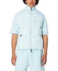 A|X Armani Exchange Men's Camo Printed Zip Front Puffer Vest