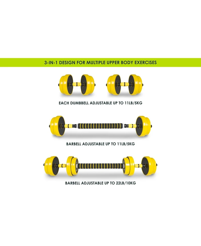Adjustable Dumbbells and Barbell Set. 22lb