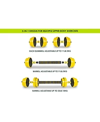 Adjustable Dumbbells and Barbell Set. 22lb