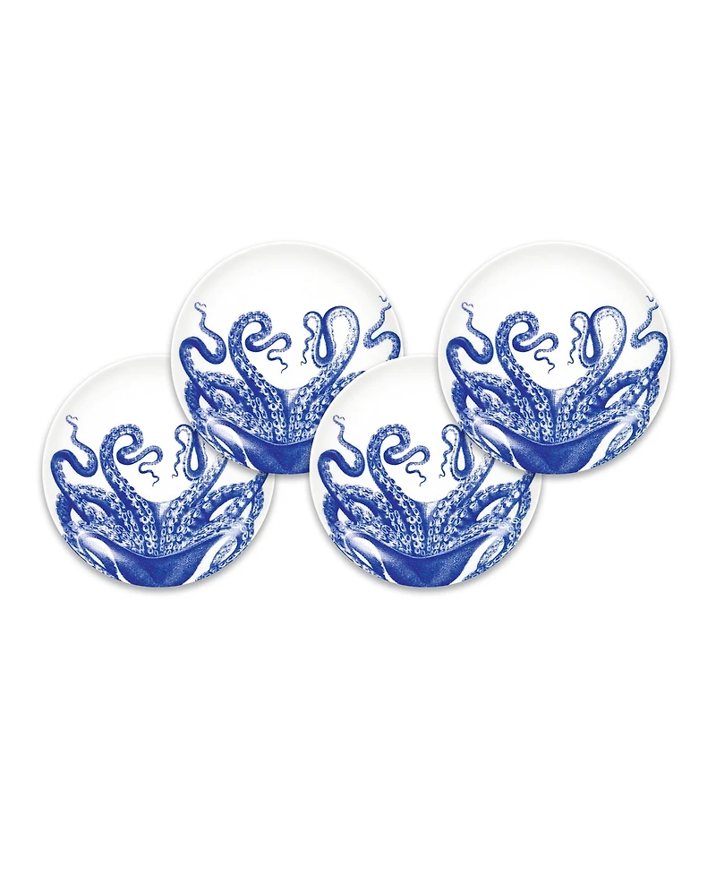 Caskata Lucy Octopus Canape Plate, Set of 4