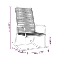 Patio Rocking Chair Black 23.2"x31.3"x40.9" Pvc Rattan