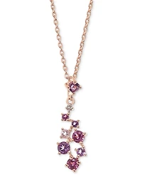 Multi-Gemstone (5/8 ct. t.w.) Cluster Pendant Necklace in 14k Gold over Sterling Silver, 18"