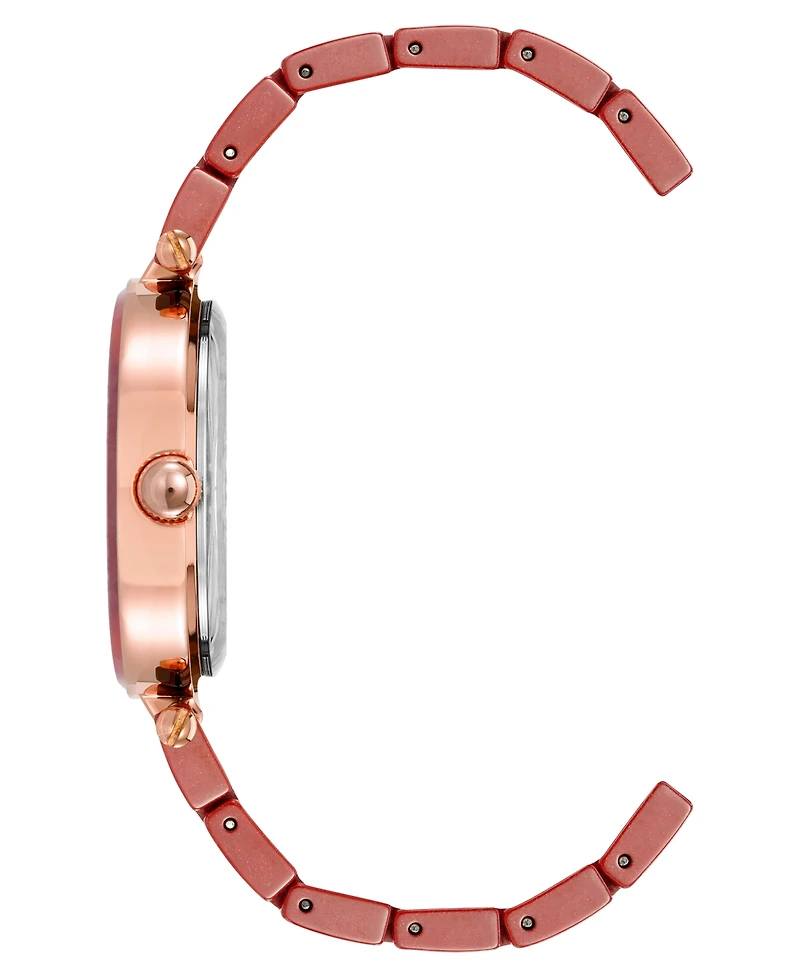 Anne Klein Women's Quartz Red Ceramic Link Watch, 33mm