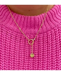 Cubic Zirconia Circle Lariat Necklace
