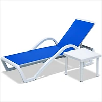 Adjustable Aluminum Pool Lounge Set, Blue