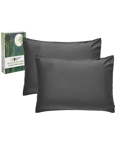 Silky Soft 100% Rayon from Bamboo Pillowcases Standard Size, Set Of 2 For Smooth Hair & Skin, Fits Queen Pillows by California Design Den