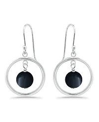 Macy's Silver Plated Multi Genuine Stone Circle Drop Earrings