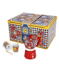 Dolce&Gabbana Set 2 Cup Moka with 2 Cups and Gold-Tone Stirrers