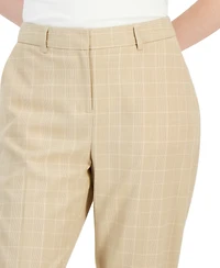 Tahari Asl Women's Plaid Straight Mid-Rise Pants