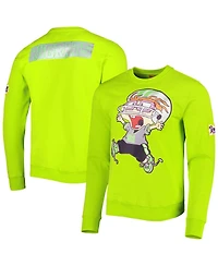 Men's and Women's Freeze Max Neon Green Rugrats Chuckie Runaway Football Pullover Sweatshirt