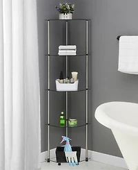 Convenience Concepts 13.75" Glass Designs2Go Classic 5 Tier Corner Tower