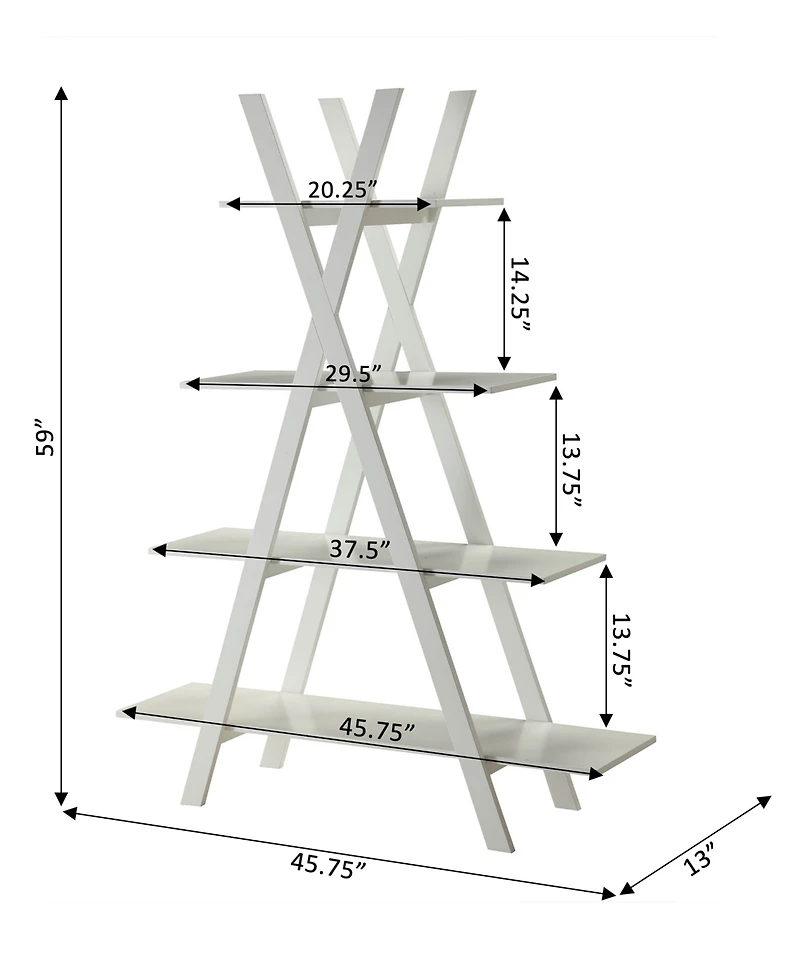 Convenience Concepts 45.75" Medium Density Fiberboard (Mdf) Oxford a Frame Bookshelf
