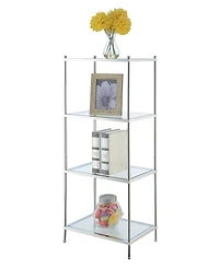 Convenience Concepts 17.75" Chrome Royal Crest 4 Tier Glass Tower