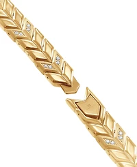 Blackjack Men's Cubic Zirconia Chevron Link Bracelet Stainless Steel