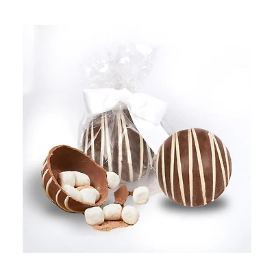 Just Candy 6 Pcs Hot Chocolate Bombs Bulk - Milk Chocolate - Individually Wrapped Christmas Holiday Party Favors, 6 Pieces