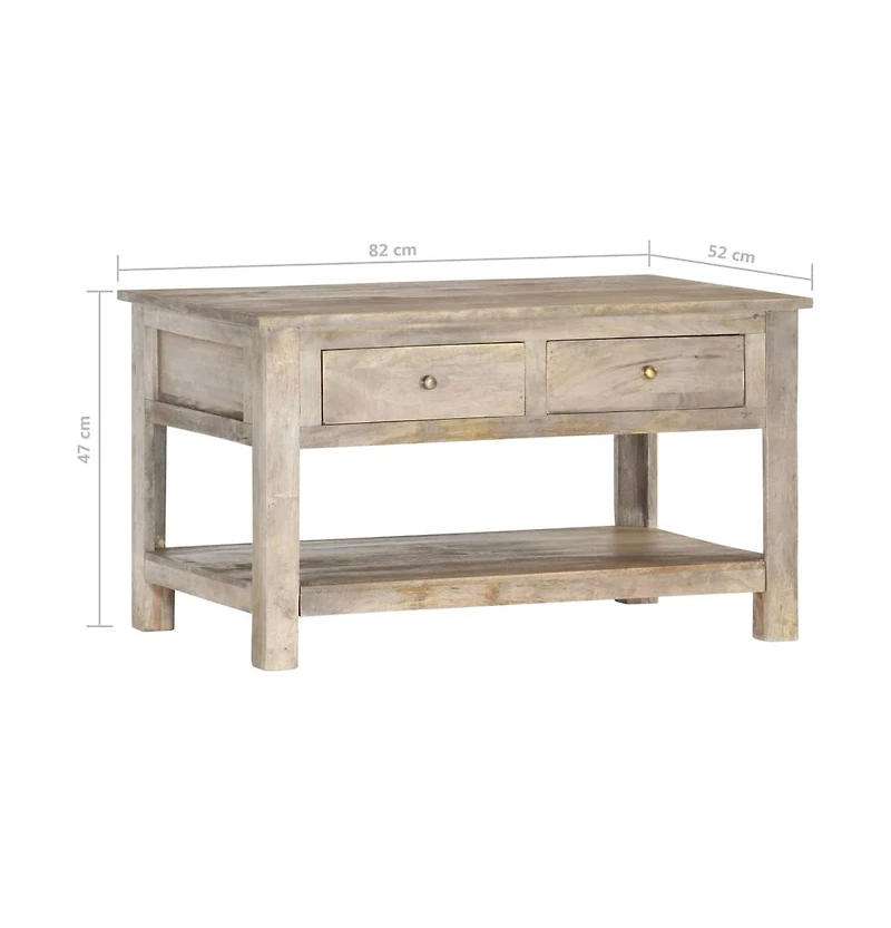 Coffee Table 32.3"x20.5"x18.5" Solid Mango Wood
