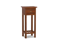 2 Tier Slim Nightstand Bedside Table with Drawer Shelf