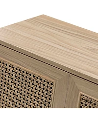 Accent Storage Rattan Cabinet Cupboard Console Table for Dining Room