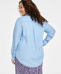 On 34th Plus Size Chambray Shirt, Created for Macy's