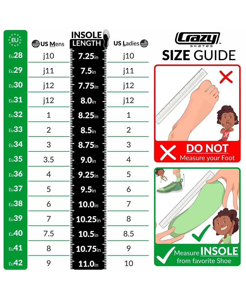 Crazy Skates Rocket Roller For Boys - Great Beginner Kids Quad