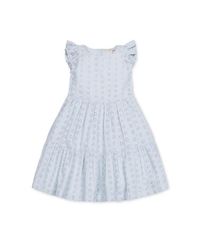 Hope & Henry Little Girls Flutter Sleeve Tiered Eyelet Dress