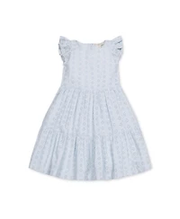 Hope & Henry Little Girls Flutter Sleeve Tiered Eyelet Dress