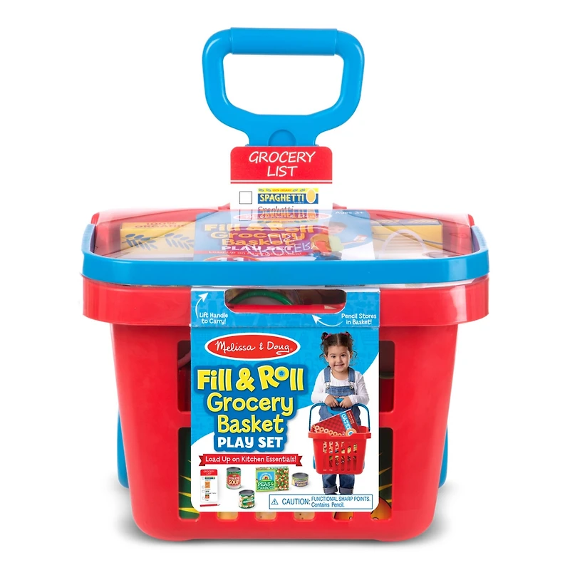 Melissa & Doug Fill & Roll Grocery Basket Play Set